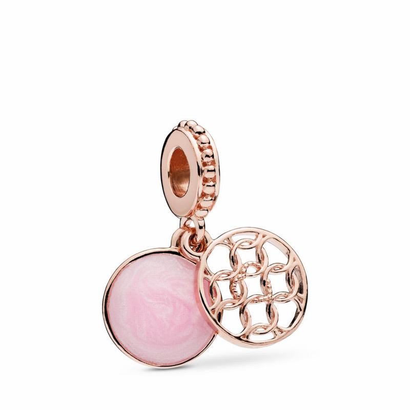 Pandora Rose™ Pattern Of Love Dangle Charm - Pandora Rose/Enamel/Pink - Canada | UH1921HA